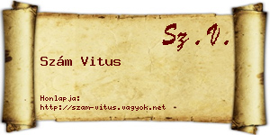 Szám Vitus névjegykártya